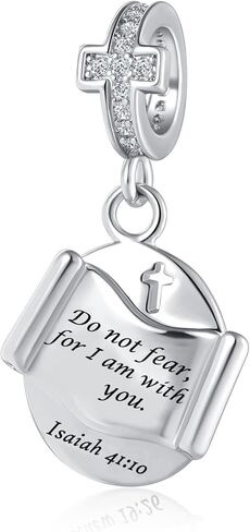 MZC Jewelry Religious Cross Charm Prayer Bible Christian Keep Faith Dangle Bead for Women Gril Pandora Bracelets in Saudi Arabia