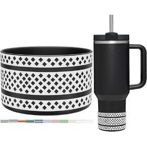 Silicone Boot for Stanley 20-40 oz Tumbler Cup Accessories,New R & D Pattern Bottle Boots,Anti -Bump,Noise,Scrape,BPA Free