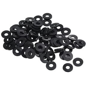 PATIKIL M6 Rubber Flat Washer, 60 Pack 5mm ID 13mm OD 1.6mm Thick Sealing Spacer Gasket Ring for Faucet Pipe Water Hose Fastener Bolt, Black
