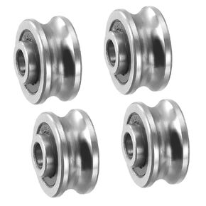 PATIKIL U Groove Bearing, 6 Pack 5x17x8mm SG15 Deep U Groove Guide Pulley Double Sealed Chrome Steel Ball Bearings for Rail Track Liner Motion System