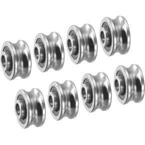 PATIKIL U Groove Bearing، 6 عبوات 5x17x8 مم SG15 بكرة دليل الأخدود العميق U محامل كروية من الفولاذ الكروم مختومة مزدوجة لنظام حركة بطانة مسار السكك الحديدية in Saudi Arabia