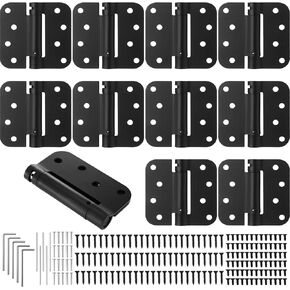 10 قطع باب ذاتي الإغلاق بمفصلات 3.5 بوصة مفصلات زنبركية مفصل باب أوتوماتيكي أقرب للشد قابل للتعديل للباب الأمامي للمرآب والباب الخلفي للباب الأيسر والأيمن، زوايا نصف قطرها 5/8 بوصة (فضي) in Kuwait