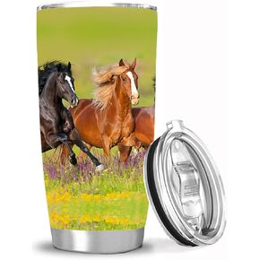 كوب بهلوان للجري بوزن 20 أونصة مع غطاء، كوب بهلوان معزول بالفراغ للرجال والنساء، هدايا عيد ميلاد للمهرجانات لمحبي الخيول in Kuwait