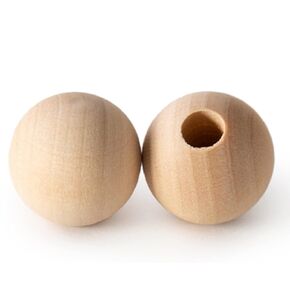 Pinehurst Crafts Wood Dowel Rod End Caps, 1-1/4 Inch Diameter with 3/8" Hole, Pack of 10