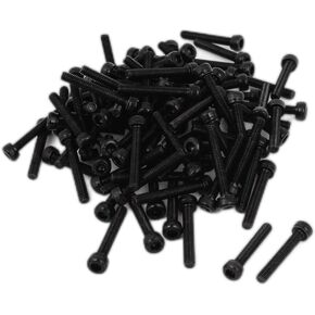 RUIAN 100Pcs M3 x 20mm Socket Head Cap Screws Alloy 12.9 Steel Fully Threaded Knurled,Black in Kuwait