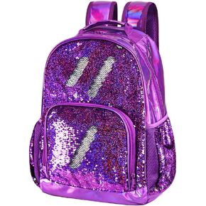 Hologram Sequin Backpack Sequin School Backpack for Girls Kids Elementary Bookbag Flip Sequence Holographic Book Bags