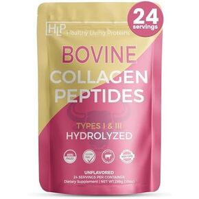 Healthy Living Proteins - Hydrolyzed Bovine - Protein Collagen Type 1 & 3 Unflavored -Collagen Powder - Grass Fed, Pastured Rasied - Bovine Peptides - Keto & Paleo - Gluten Free (Unflavored 16 oz)