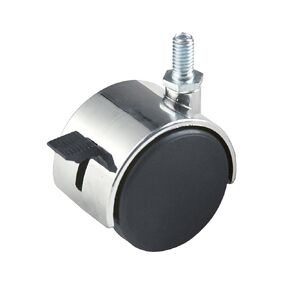Econoco TW12LK Plastic Twin Wheel Caster with Locking Brake with 5/8" Stem, 2", Black (Pack of 72)