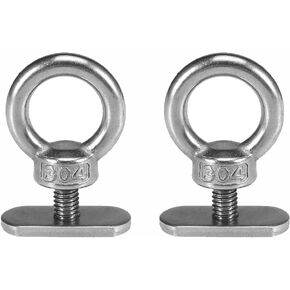 LIXADA 2 Pack Kayak Track Mount Stainless Steel Tie Down Eyelet for Bungee Cord Rope