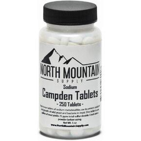 North Mountain Supply Campden Tablets (Sodium Metabisulfite) - 100 Tablets - 2 Ounce Jar
