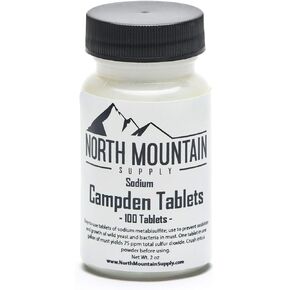 North Mountain Supply Campden Tablets (Sodium Metabisulfite) - 100 Tablets - 2 Ounce Jar