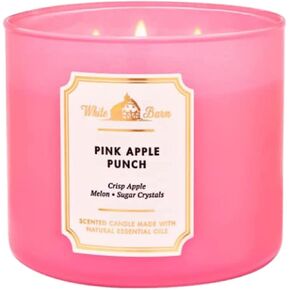 Bath & Body Works, White Barn 3-Wick Candle w/Essential Oils - 14.5 oz - 2022 Spring Scents! (Pink Apple Punch)