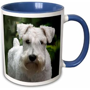 3dRose Coffee Mug, Size - 11oz - White Schnauzer Dogs Schnauzer - funny coffee cup gift