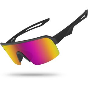 MAXJULI Polarized Sports Sunglasses for Men Women, Windproof Outdoor Cycling Running UV400 Protection Sun Glasses 8208
