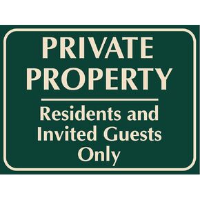Private Property Residents and Invited Guests Only Sign Metal Tin Sign 8x12 Inches Caution Danger Safety Security Warning Notice Signs