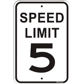 Speed Limit 5 MPH Sign 12 x 18 inches Slow Down Sign Reflective 40Mil Aluminum Professional Printing UV Coating
