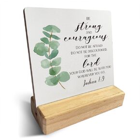 Country Serviremos a Jehova Bible Verse Wooden Plaque Sign Desk Decor Rustic Josue 24:15 Christian Desk Sign Decor for Home 4 x 4 Inches