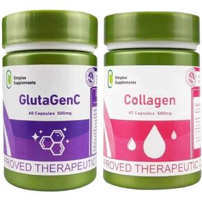 GlutaGenC Glutathione & Collagen Duo by Simplee Supplements, 30 Count (Pack of 2)