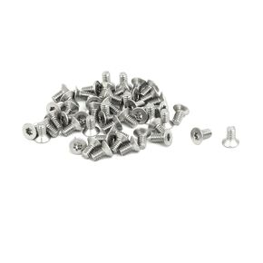 uxcell M2x4mm T6 304 Stainless Steel Flat Torx Head Screw 50pcs