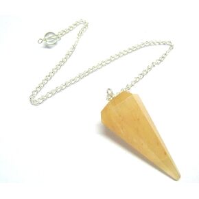 crystalmiracle Protective Yellow Aventurine Quartz Cone Pendulum, Crystal for Dowser Healing Crystals, Metaphysical Divination Gemstone Pendulum Crystal Reiki Feng Shui, Meditation, Gift for Men Women