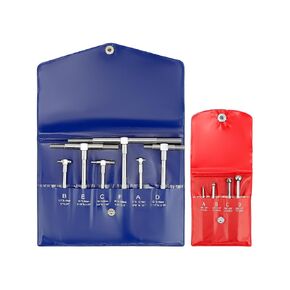 QWORK Stainless Steel Telescoping Bore Gauge Set - 1/8" to 1/2" Range and T Bore Hole Gauge Telescopic Gauge 6 Pcs 5/16" to 6"