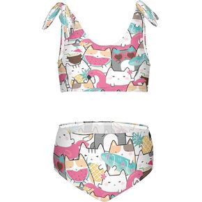 Girls Swimsuit Two Piece Swimwear Bathing Suit for Girls Tankini Bikini Set Size 3-12T