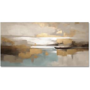 Beige Abstract Wall Art Living Room Wall Decor Canvas Painting Framed Modern Abstract Artwork Print Neutral Wall Art Bedroom Decor Picture Artwork for Office