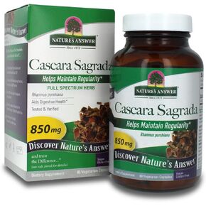 Nature's Answer Cascara Sagrada Bark Vegetarian Capsule Pills, 90-Count | Digestive Support | Natural Detox