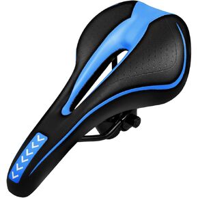 Gel Bike Seat for Men & Women, Mjkeomo Mountain Bike Saddle, Comfortable Bicycle Seats, Soft Cushion Padded, Waterproof Bike Saddles for Mountain Bike, Road Bike, City Bike, Exercise Bike
