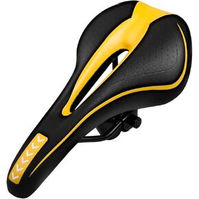 Gel Bike Seat for Men & Women, Mjkeomo Mountain Bike Saddle, Comfortable Bicycle Seats, Soft Cushion Padded, Waterproof Bike Saddles for Mountain Bike, Road Bike, City Bike, Exercise Bike