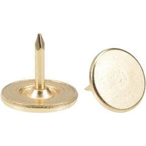 uxcell Upholstery Nails Tacks 11mmx13mm Flat Head Furniture Nail Bronze Tone for Furniture Sofa Headboards, 150 Pcs