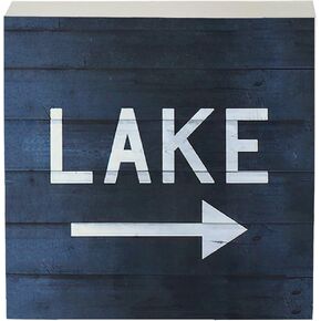 Lake Wooden Box Sign - Lake House Decor, Lake Life Decor, 5x5 Wooden Sign, Lake Themed Decor, Lake Life Gifts, Lake House Decor for the Home