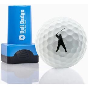 Ball Badge - Golf Ball Stamp, Self-Inking Golf Ball Stamper, Golf Ball Marker, Reusable Golf Ball Marking Tool to Identify Golf Balls, Reusable Ink Stamp for Golf Balls (Gilmore Swing)