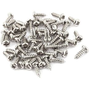 uxcell 50 Pcs M2 X 6mm Stainless Steel Phillips Round Head Self Tapping Screws Bolts