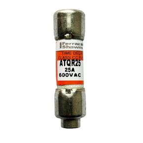 New OEM ATQR25 ATQR-25 ATQR-25A 600Vac Class CC Fuse, Pack of 10