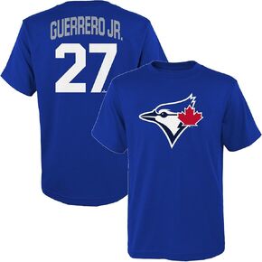 Vladimir Guerrero Jr. Toronto Blue Jays MLB Kids Youth 8-20 Blue Official Player Name & Number Jersey T-Shirt