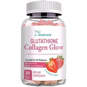 Nature Glow Glutathione Collagen Glow Strawberry Flavor, 60 Organic Chewable Gummies
