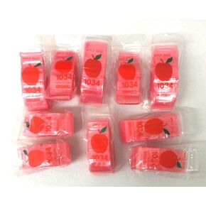 1034 (1"X3/4") Pink Color Apple Brand Bags Mini Zip Lock Baggies, Case of 1,000