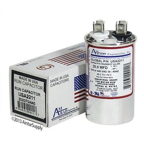 Trane CPT00270 / CPT-0270 Replacement - 20 uf/Mfd 370/440 VAC AmRad Round Universal CapacitorReplacement Made in The U.S.A.