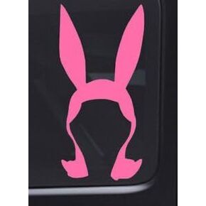 Bob's Burger TV Series 6" Tall Playboy Bunny Ear Die Cut Decal - Pink Color