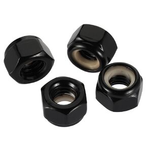 M8-1.25 Nylon Insert Hex Lock Nuts Locknuts, Stainless Steel 18-8 (304) Black Oxide, 25 PCS