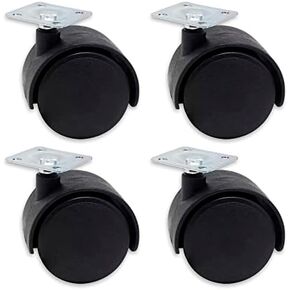 عجلات دوارة مقاس 2.54 سم، عجلات أثاث بلاستيكية من النايلون، مجموعة من 4 عجلات، عجلات أثاث بديلة شديدة التحمل in Kuwait