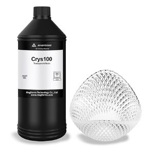 High Clear 3D Printer Resin Crys100, 405nm UV-Curing Resin with Ultra High Transparency and Strength, Fast Curing Transparent Photopolymer Resin for LCD DLP 3D Printing (Crys100 Clear, 1000g)