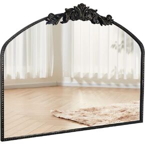 Arched Gold Antique Mirror 36“W x 29"L, Traditional Vintage Baroque Mirror with Ornate Matel Frame, Victorian Dress Mirror for Entryway/Fireplace/Living Room/Hallway/Bathroom