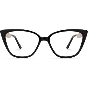Zeelool Vintage Acetate Oversized Cat Eye Glasses Frame with Non-prescription Clear Lens for Women Knapp ZWA215110
