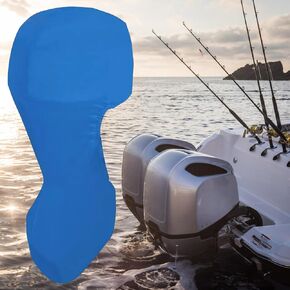 100-225 HP Outboard Motor Cover Waterproof, 600D Fade Crack Resistant Full Outboard Motor Cover, Heavy Duty Oxford Fabric Boat Motor Covers, for 100-225 HP Motor, Blue
