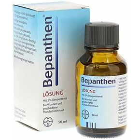 Bepanthen Mouth Solution with Dexpanthenol for The Treatment of Small Injuries of The Oral Mucosa, Dyes and Fragrance Free, 50 ml /1.69 Oz