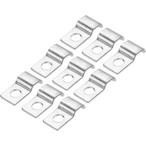 uxcell 20 Pcs Pipe Strap, 304 Stainless Steel Pipe Support Strap Fit for 5/16in(8mm) Tube Strap Tension Clip with 1 Hole 4mm Height for Continuous Pipes EMT Conduit or Pipe Fixing