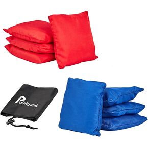 Pointyard Cornhole Bags Set, 8 PCS Regulation All Weather Bean Toss Bags 6''*6'' Replacement for Cornhole Tossing Game - Including Drawstring Bag