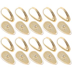 Silicone Nose Pad Covers 20pcs Gold Metal Eyeglasses Anti-slip Nosepads Nose Cushion Replacement for Full Frame Eyeglasses Sunglasses Accessories